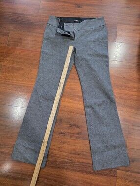 LOFT Zoe Boot Cut Gray Herringbone Work Trousers Slacks